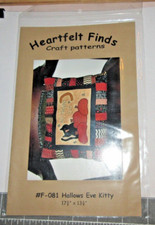 VTG 2007 HALLOWS EVE KITTY #F-081 FOLK ART HALLOWEEN CRAFT PATTERN-17.25"X13.25"