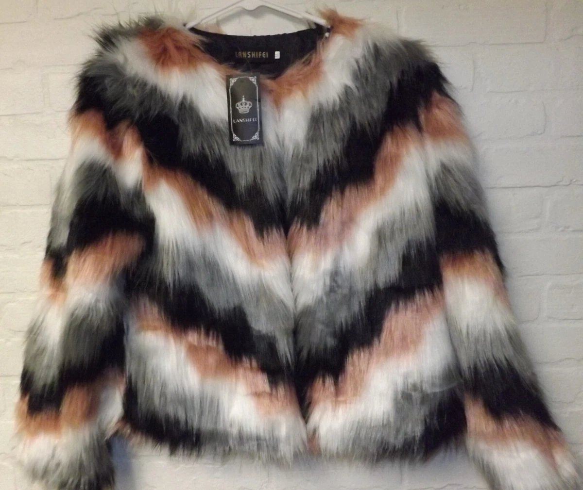 Tie dye shop fur coat
