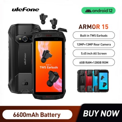 Ulefone Armor 15 6GB+128GB Robust Smartphone Android 12 6600mAh Zweifachkameras