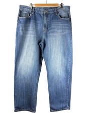 VTG Lucky Brand Loose Fit Light Wash Distressed  Faded Denim Jeans Mens 40