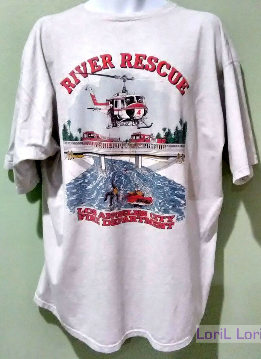 LAFD LOS ANGELES FIRE DEPARTMENT VINTAGE T-SHIRT SWIFT WATER