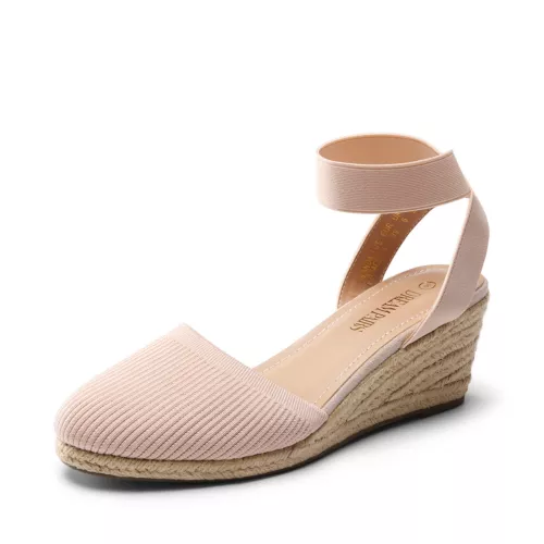 Damenschuhe Espadrilles Keilabsatz elastische Knöchelriemen eng anliegend elegante Schuhe - Bild 36 von 38