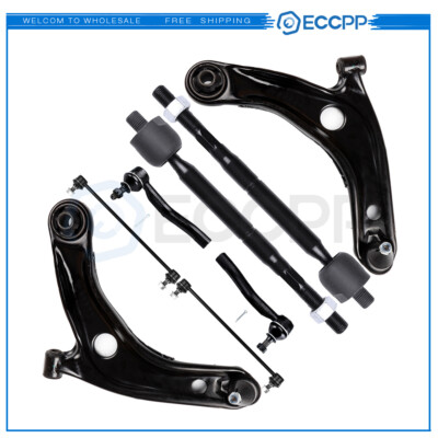 Complete Front Suspension Kit For 2007-2008 Toyota Yaris - 8-Piece Control Arms, Tie Rods & Ball Joints