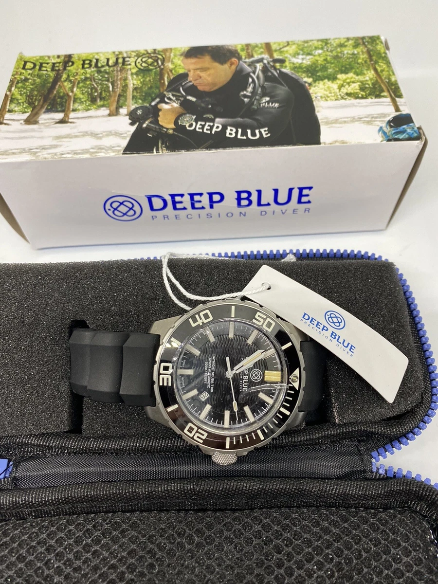 DAYNIGHT SCUBA TRITIUM T 100 SWISS AUTOMATIC WATCH BLACK DIAL DEEP BLUE