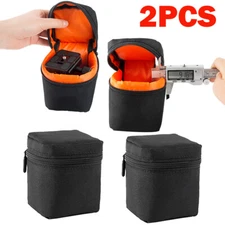 2PCS Camera Lens Bag Small Padded Protective Pouch Cover Shockproof Case