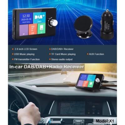 Portable 2.8Inch Car Digital Radio Receiver Broadcast Adapter with Screen Stereo