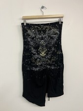 Urban Outfitters Graphic Bandeau Black Bodycon Dress Size Medium