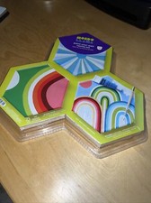 3 Pieces Paint-Your-Own Hexagon Canvas Kit - Mondo Llama