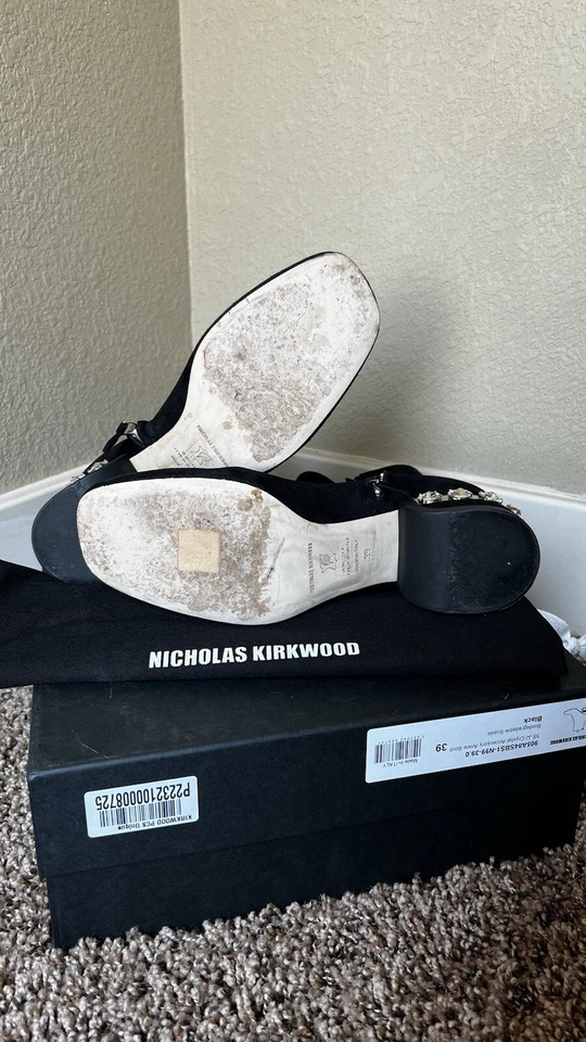 Nicholas Kirkwood Round Toe Crystal-Embellished Ankle Boots With Box - Image 2 of 4