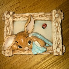 Pendelfin Plaque Rare Wakey Blue Blanket Excellent Condition