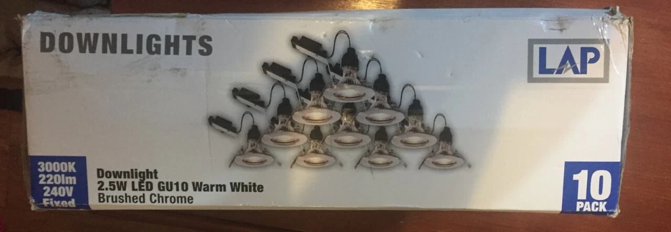 LAP 2.5w led gu10 warm white brushed chrome 10 pack - Image 2 of 2