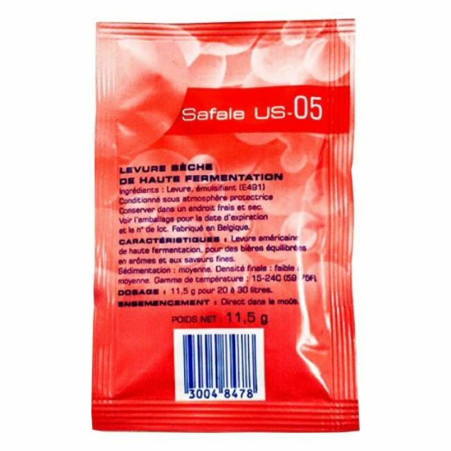 Fermentis Safale US05 Beer Yeast American Ales 11.5g 20-30L