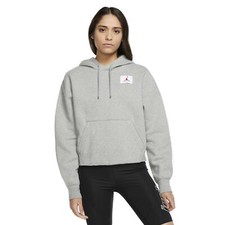 BNWT NIKE AIR JORDAN WOMEN'S FLIGHT FLEECE HOODIE CV7737-063 GRAY US LARGE L 