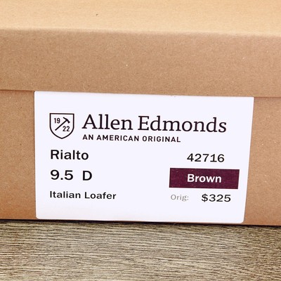 Allen Edmonds RIALTO Italian Loafer 9.5 D Brown * add $15 Cedar Trees Allen Edmonds RIALTO Italian Loafer 9.5 D Brown * with Cedar  main image 4
