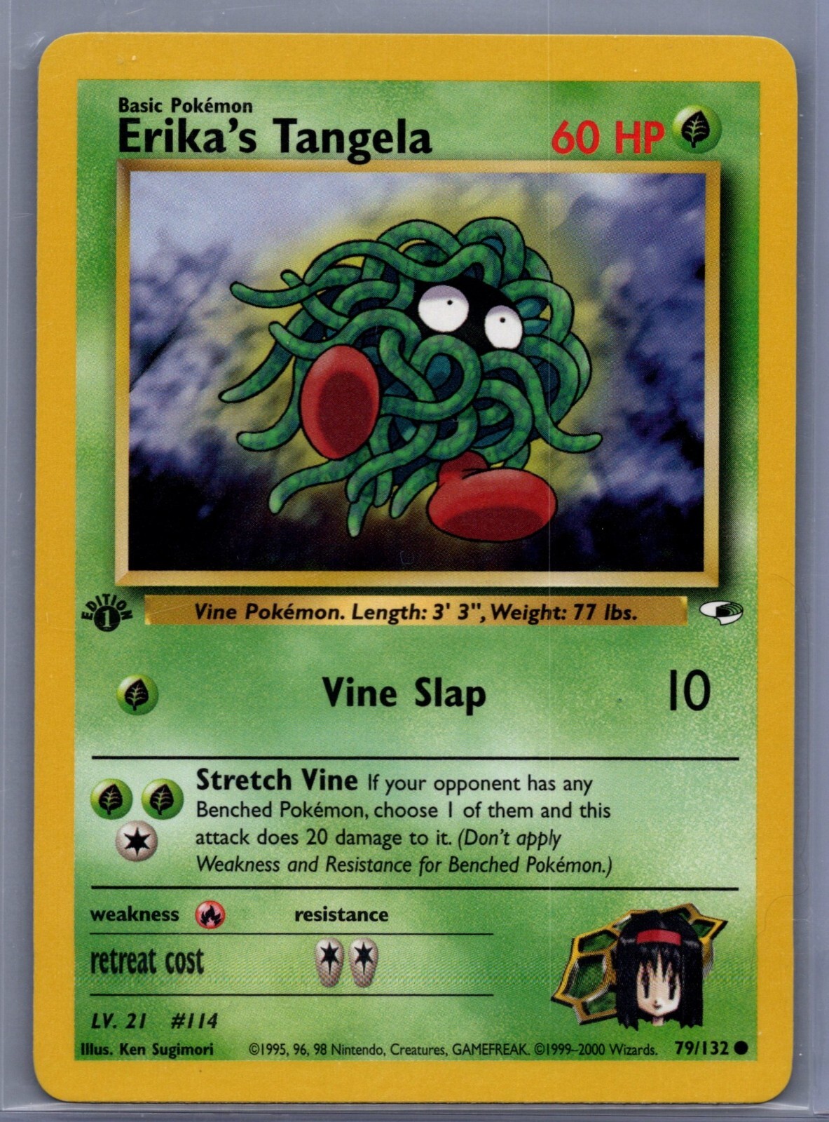 Pokémon TCG Erika's Tangela Gym Heroes 79/132 Regular 1st Edition Common NM WOTC