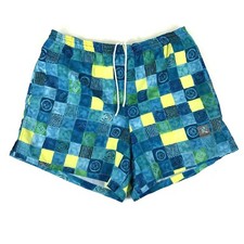 VTG 90s Floral Tropical Swim Trunks Shorts Silky Soft Neon R3 Sports Beach EUC