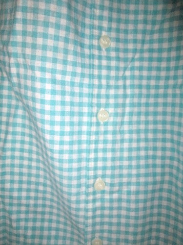 Jones Sport Blue Green And White Checkered Button Down Top Size Small S NWT #246 - Picture 5 of 5
