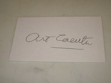 ART COULTER AUTOGRAPHED 3X5 INDEX CARD-HOF-DECEASED-RANGERS