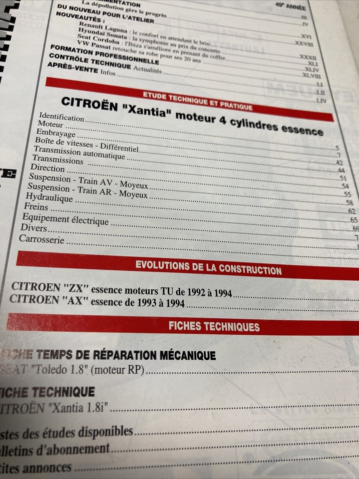 Citroen Xantia 4 cylinders petrol Automotive Technical Review RTA eBay