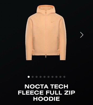 Nocta EXCLUSIVE Tech Fleece Full Zip Hoodie Ice Peach On Hand Ready To Ship