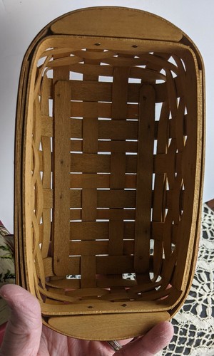 Longaberger Basket 2006 Bread Pan Christmas Cloth & Plastic Liner 8x4x2+ jan22 - Picture 5 of 12