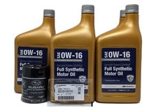 Genuine Subaru Oil Change Kit Filter Gasket 5 Qts Synthetic Motor Oil SAE 0W-16