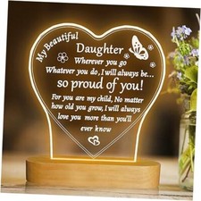 Daughter Gift from Parent, I Will Always Love You, 3D Illusion Night Silver