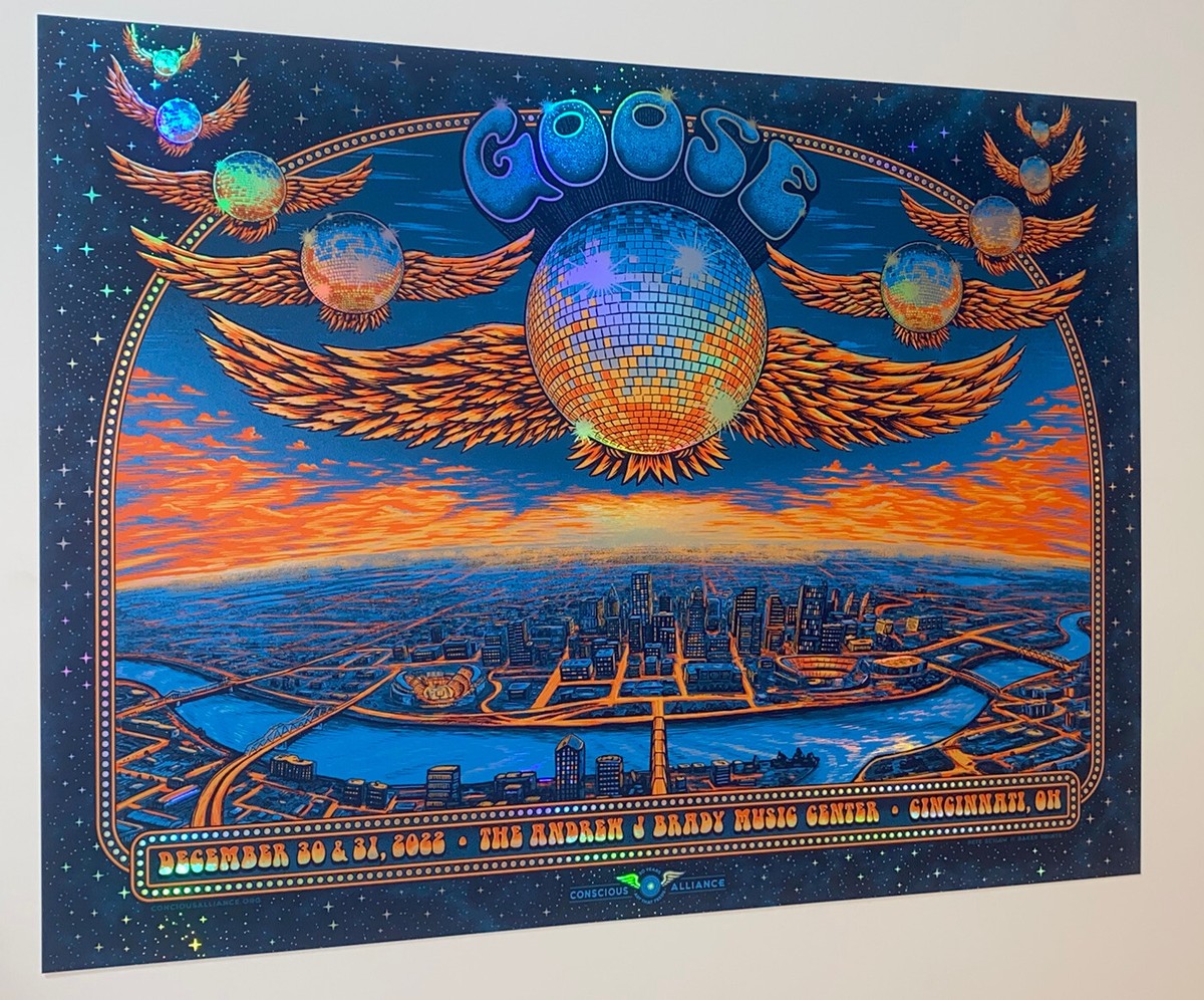 Goose The Band Poster Cincinnati OH NYE 2022 Silkscreen *FOIL
