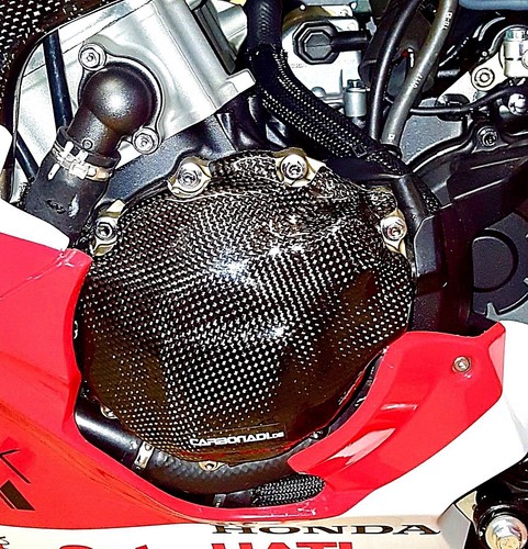 HONDA CBR1000RR SC77 17-19 2x COUVERCLE D'EMBRAYAGE CARBONE COUVERCLE CARBONE - Photo 3 sur 6