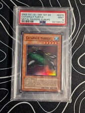 2003 YU-GI-OH! EUROPEAN METAL RAIDERS CATAPULT TURTLE #MRD-E075 PSA 9