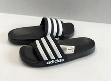 Adidas Adilette Shower Comfort Slides Sandals Black/White Big Kids Sz US 6 Youth
