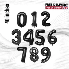 40 Inch Giant Foil Number Balloon Black Age Helium Balloons Birthday Halloween