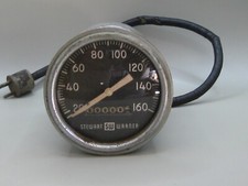 Vtg 40s Stewart Warner 160 Mph Speedometer Scta Hot Rod Block Logo Curved Glass Vtg 40s Stewart Warner 160 Mph Speedometer Scta Hot Rod Block Logo Curved Glass