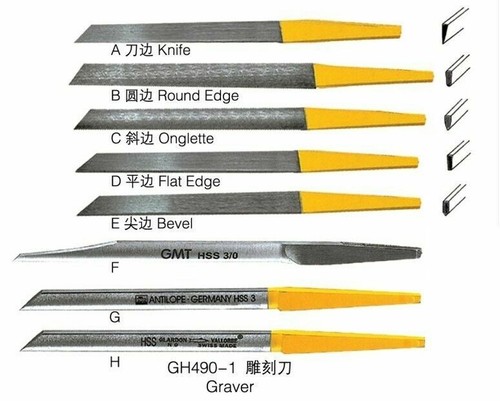 8pcs Different Gravers High Speed Steel For Jewelry & Engravers Tools Equipments - Picture 2 of 12