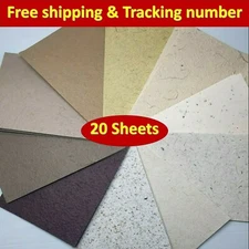 Mulberry Paper SheetsNatural Rice Pressed Leaves Wood Pulp Craft Handmade ฺBrown