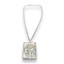 Jewel Kade Fleur De Lis Charm Pendant + Necklace France Map Handcrafted Pewter