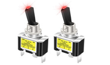 12V DC Toggle Switch 30 Amp Heavy Duty Through Hole Car Truck UTV Red LED 2 Pack