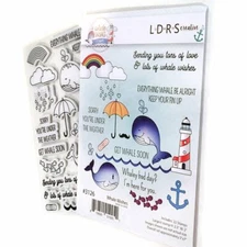 LDRS Creative - Cling Mounted Rubber Stamps - Whale Wishes 3126 NEW
