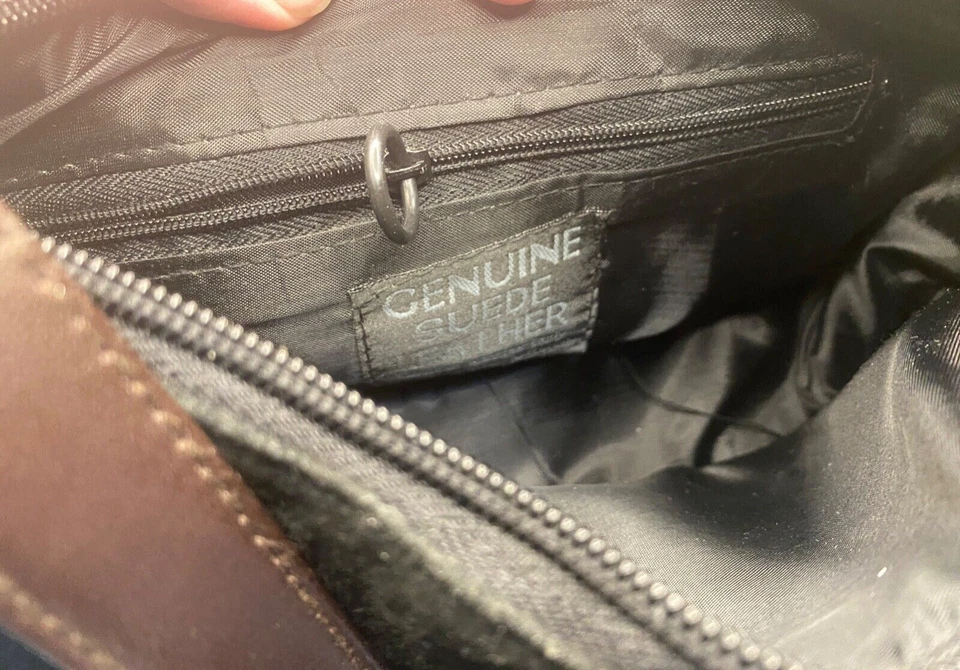 Cartera de cuero gamuza genuino marca Maxam negro/marrón con 1 bolsillos 1 cremallera nueva con etiquetas Foto 3 de 4