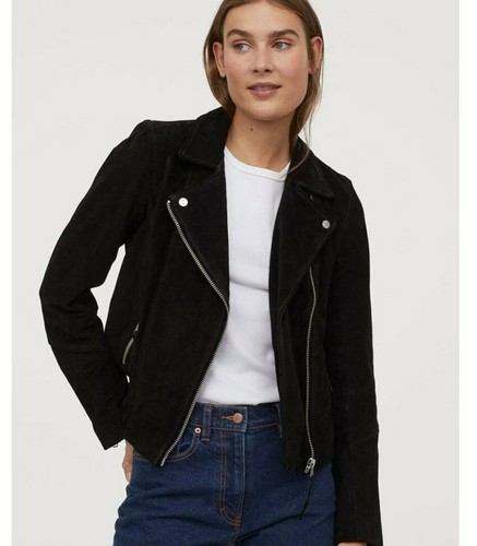 Real Suede biker jacket H\u0026M, Medium 