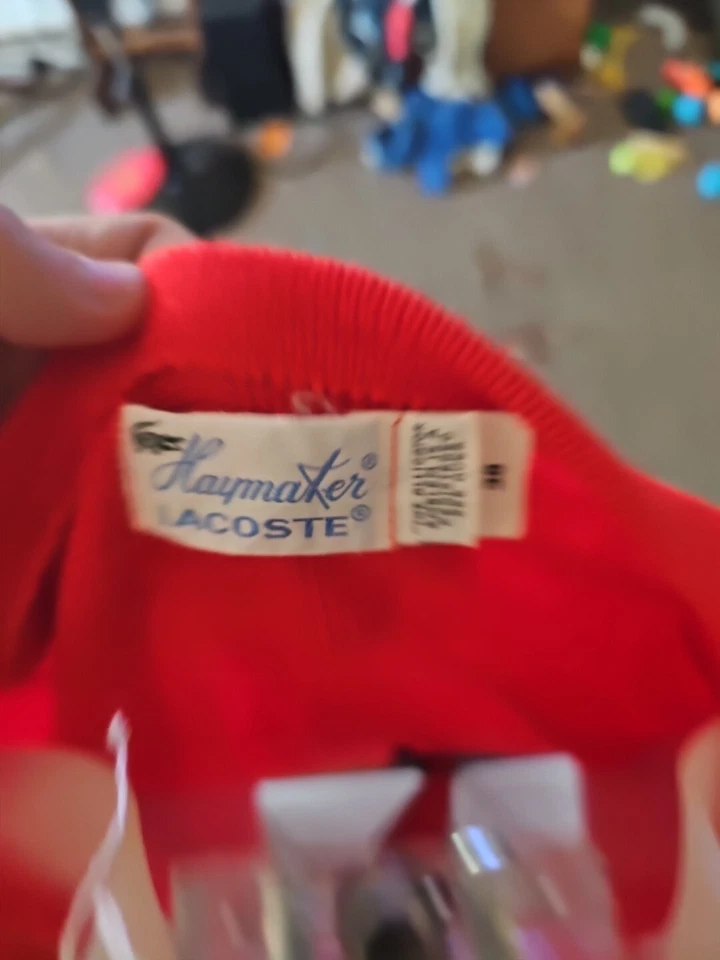 Vintage Haymaker Lacoste Boat Neck Intarsia Alligator Knit Sweater 38 US Red - Image 4 of 4