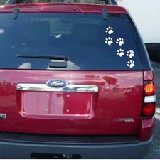 SET OF 12 PAW FOOT PRINTS DOG CAT Vinyl Car Van Truck Window Decal Sticker