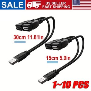 USB 2.0 Un homme pour 2 Double USB Câble d'adaptateur d'alimentation pour femmes Jack Y LOT