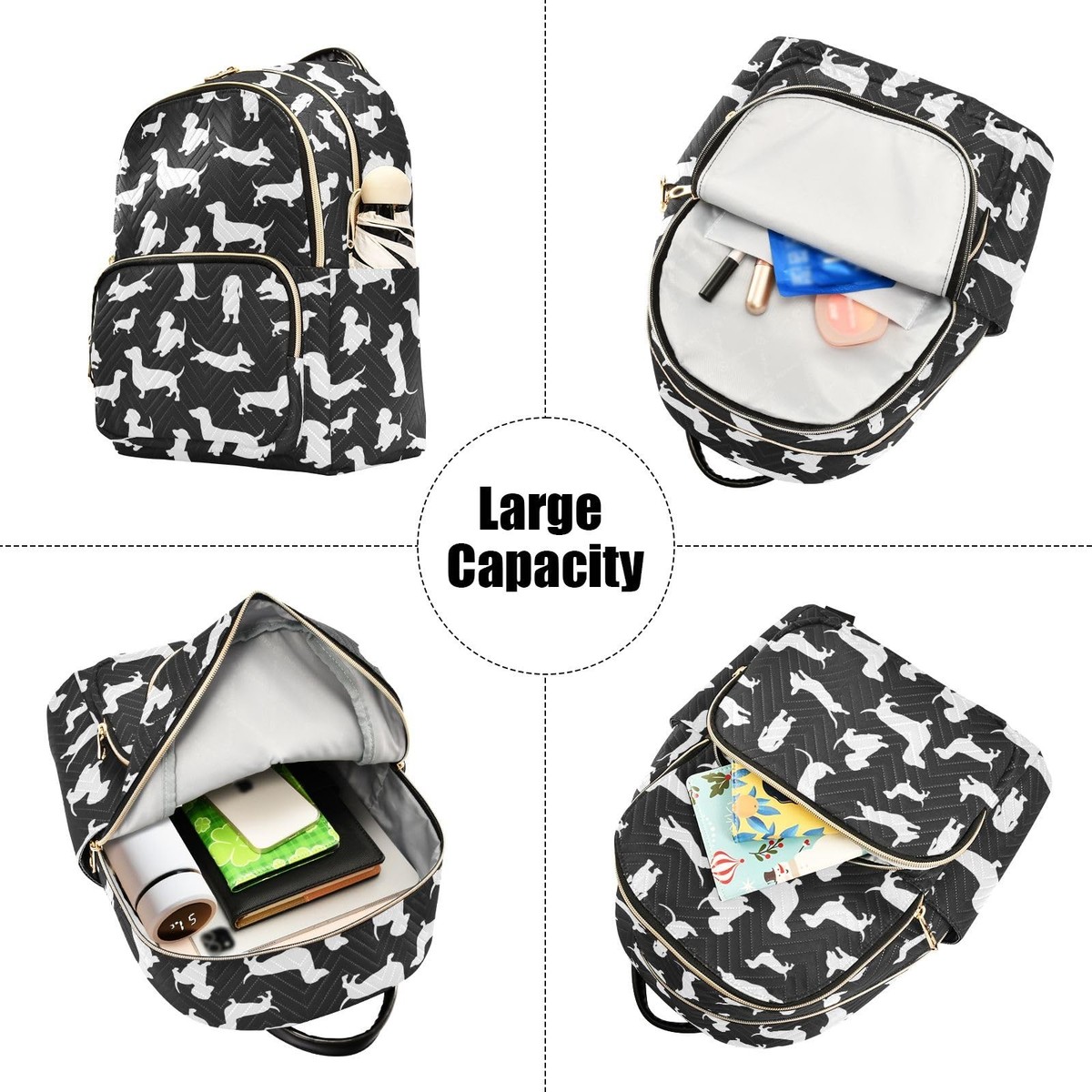 4677 Travel Backpack Purse Fashion Anti-theft Work Casual Dachshund Dog Anti-Theft Travel Backpack Purse for Women, Dachshund Dog  main image 3