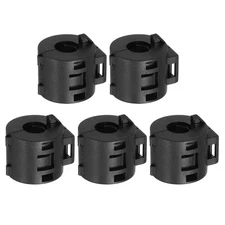 5 Pcs Ferrite Filter Ring Core Cable Clip ID 8mm Length 23mm with Base, Black