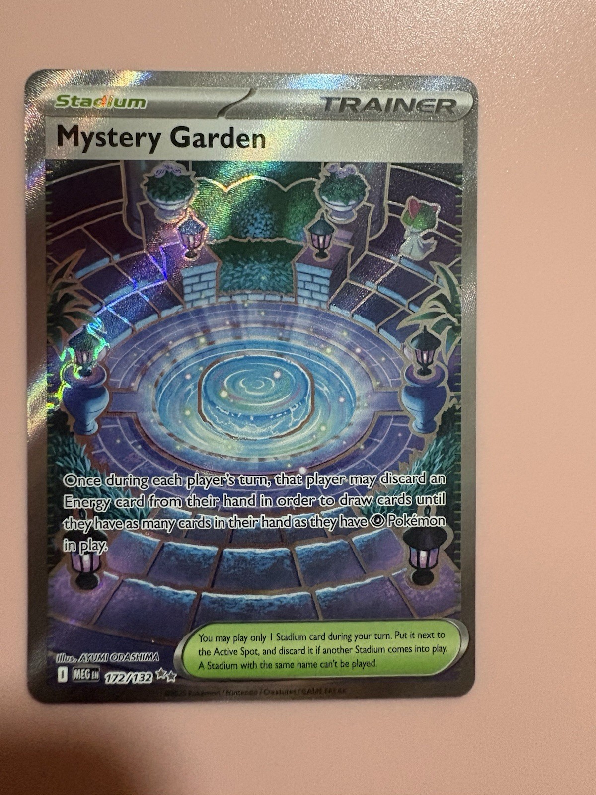 Pokémon TCG Mystery Garden Trainer Holo Card Mega Evolution 172/132