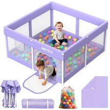 Baby Playpen with Mat 50" x - Foldable Play Pens for Babies and Toddlers Indoor