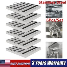 6-Pack Stainless Steel Hood Filters 19.5" x 19.5" for Commercial Kitchen Exhaust