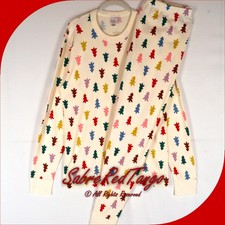 NWT HANNA ANDERSSON ORGANIC LONG JOHNS PAJAMAS FESTIVE FOREST PRINT L
