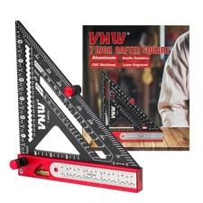 6-in-1 Carpenter Square 7 inch (1/8" Precision) Rafter Square Multi-Purpose C...
